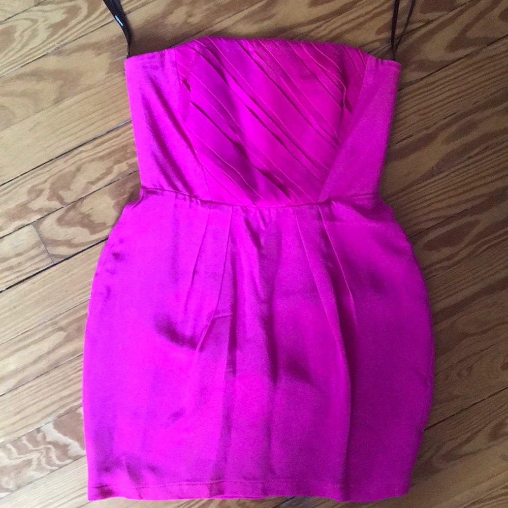 Hot pink strapless dress by Naven